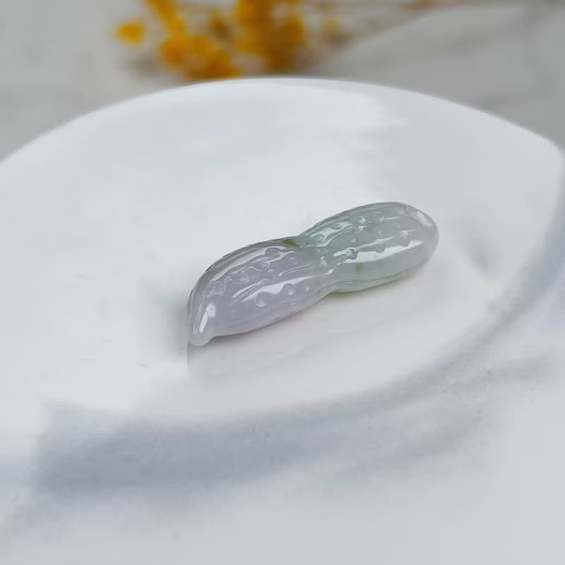 【好事花生】春帶彩翡翠花生項鍊 | 天然緬甸玉翡翠A貨 | 送禮