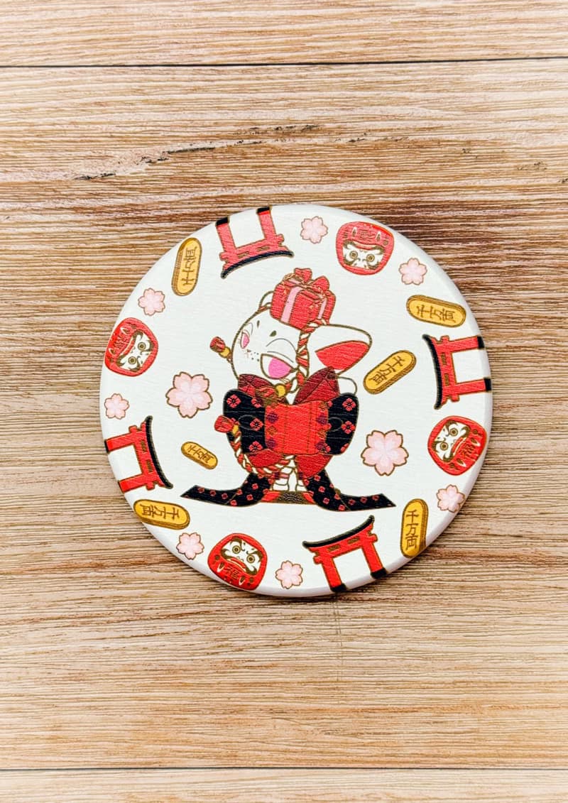 硅藻土招財貓杯墊