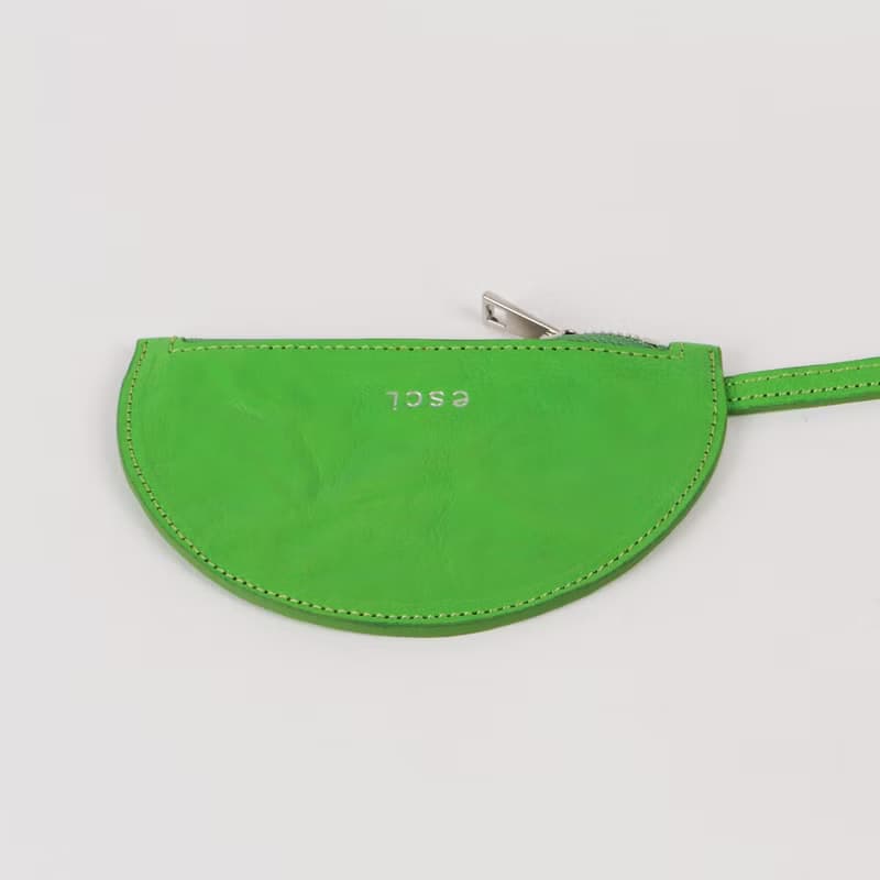 Half Moon Pouch Light green_Goat Crinkle