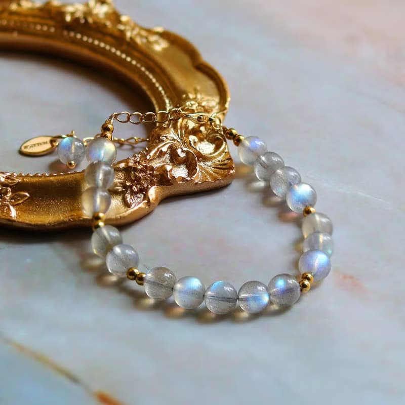 ||月光石||拉長石||設計款開運能量水晶手鍊