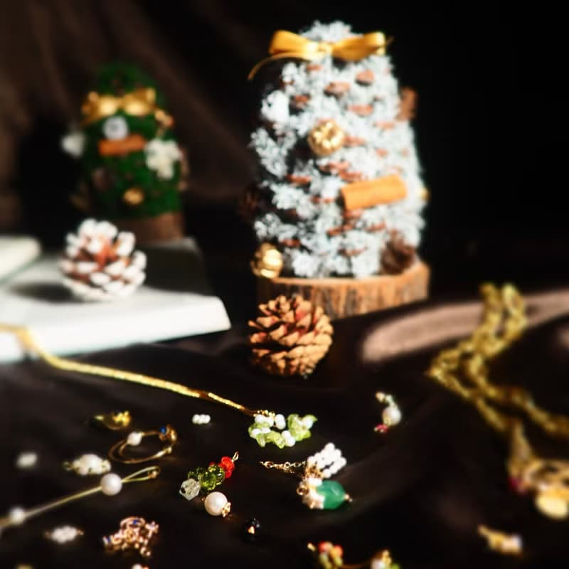 【聖誕樹項鍊禮盒】燙金感聖誕樹|星辰項鍊|不褪色|聖誕禮物