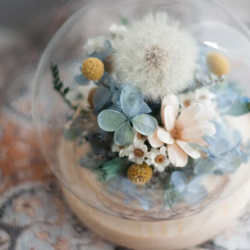 【永生蒲公英花盅】靜謐霧藍 | 不凋花 | 送禮 | 交換禮物