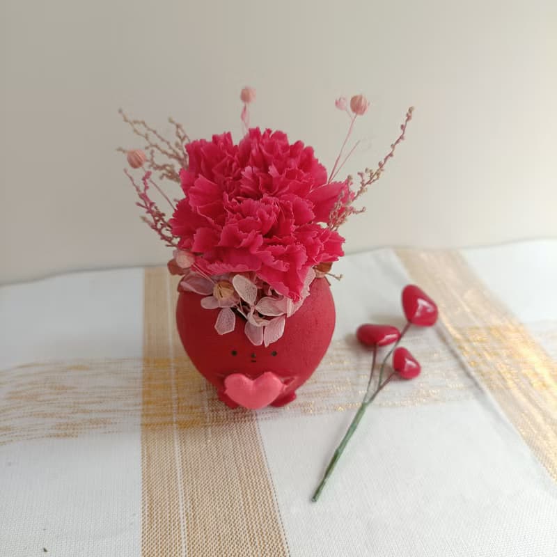 DIY材料包 永生康乃馨盆花 招財貓|注連繩|達摩|g七夕情人節花束