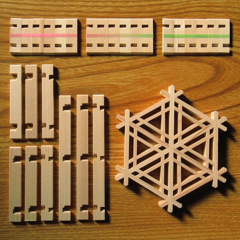 Japan Kumiko assembly kit Gomagara pattern Traditional crafts