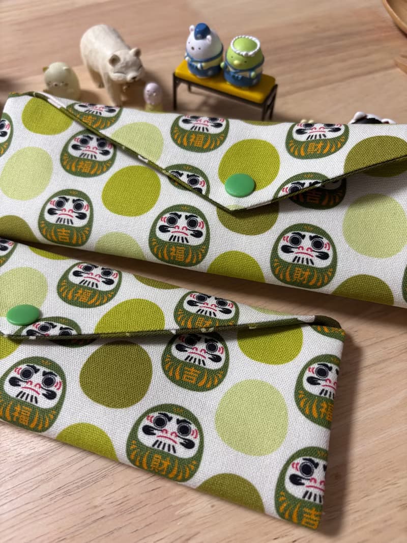 文青風環保純棉筷袋 福氣財神 吉祥 質感原胚 綠意盎然 優質  日