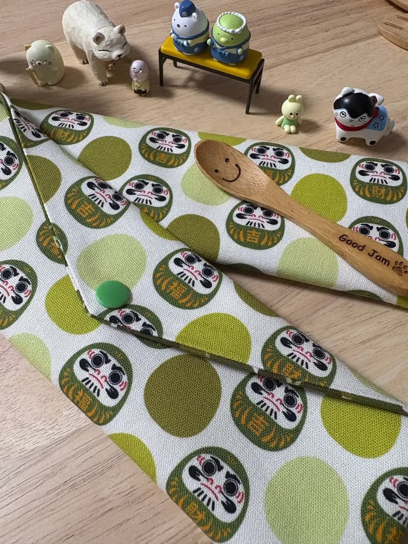 文青風環保純棉筷袋 福氣財神 吉祥 質感原胚 綠意盎然 優質  日