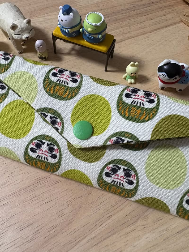 文青風環保純棉筷袋 福氣財神 吉祥 質感原胚 綠意盎然 優質  日