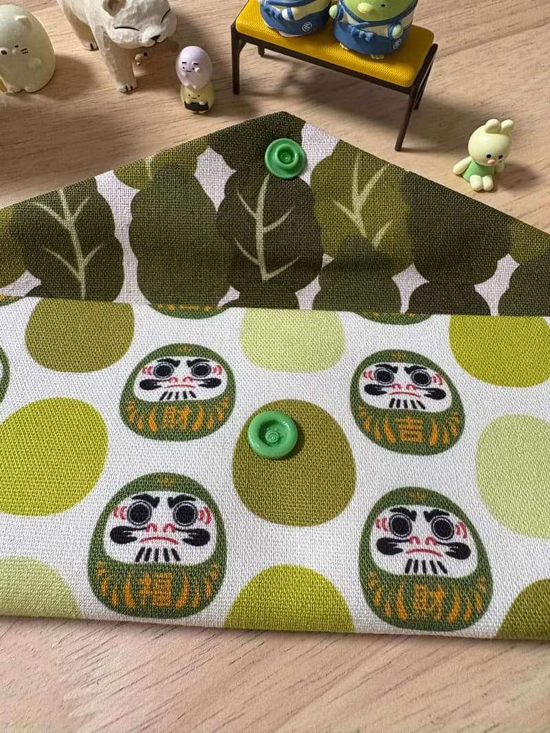 文青風環保純棉筷袋 福氣財神 吉祥 質感原胚 綠意盎然 優質  日