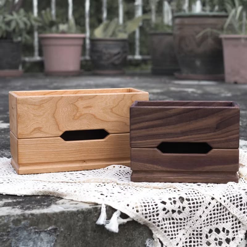 原木置物紙巾盒 大號