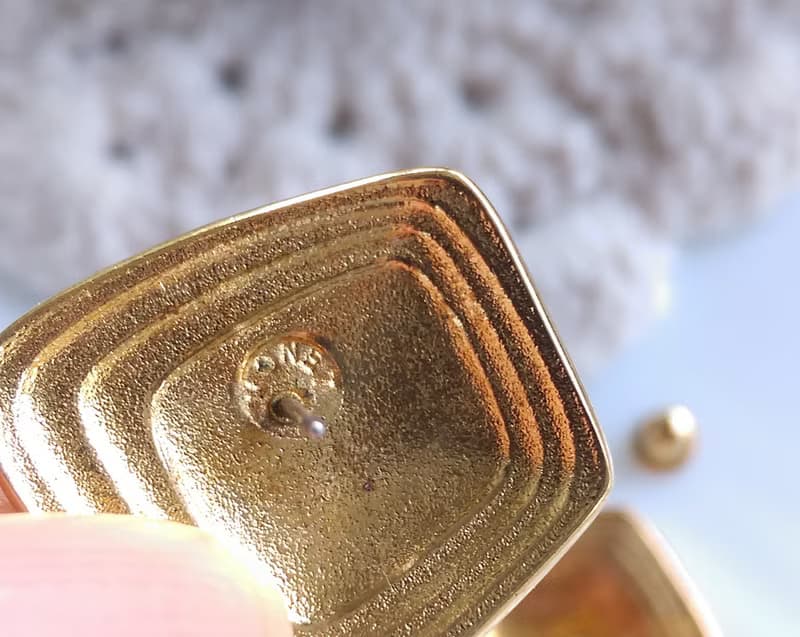Vintage Jewelry 西洋古董飾品 MONET 金色調 簡約 針式耳環