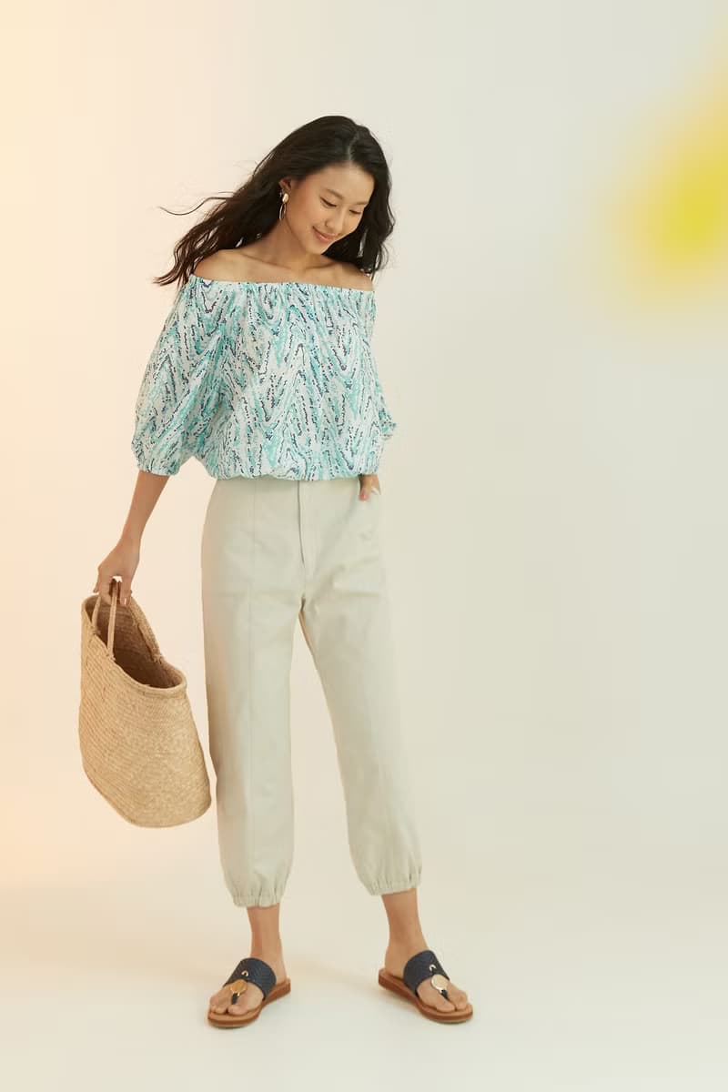 甜果子印花抽繩上衣(藍)