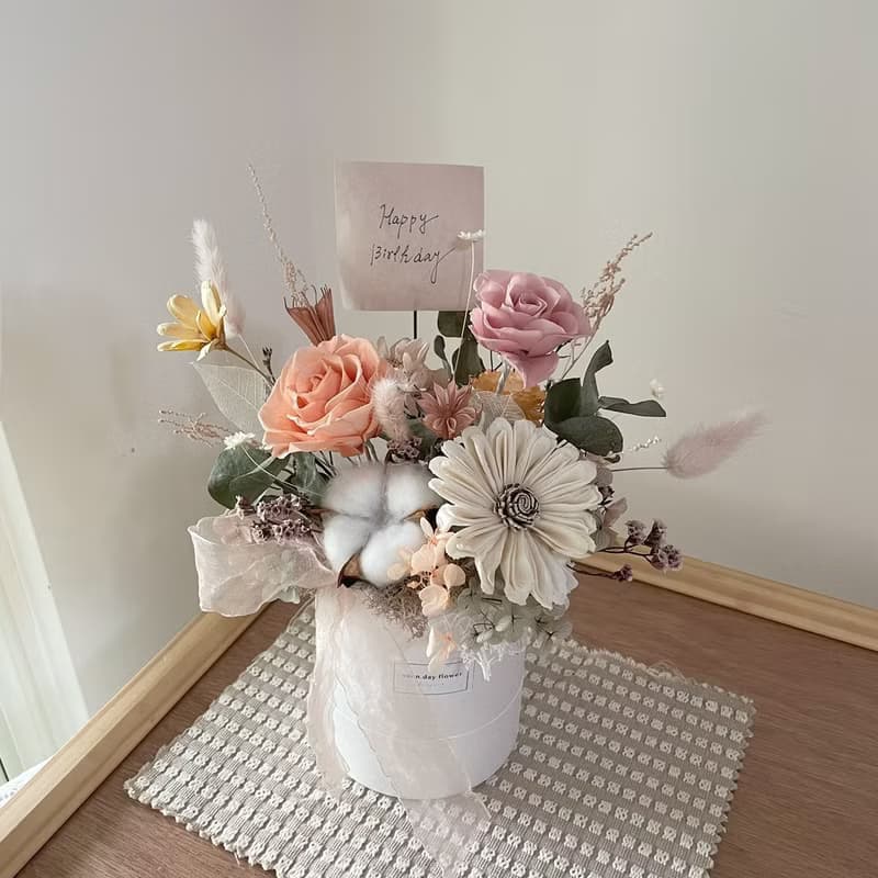【永生盆花】永生花盒 盒花 生日禮 母親節禮物 開幕花禮 新居禮