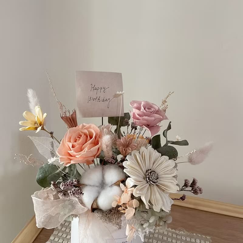 【永生盆花】永生花盒 盒花 生日禮 母親節禮物 開幕花禮 新居禮