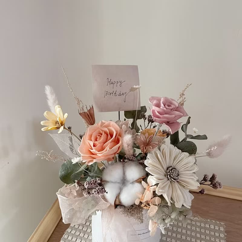 【永生盆花】永生花盒 盒花 生日禮 母親節禮物 開幕花禮 新居禮