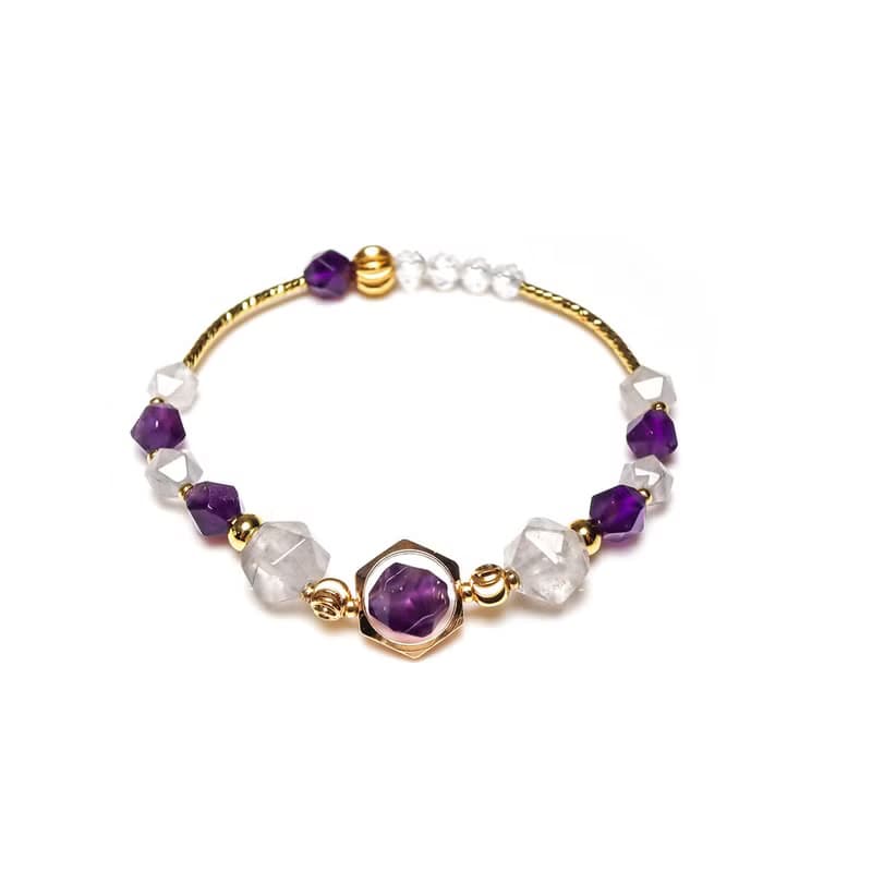 墜入星雲 | A37紫水晶雲水晶手鍊