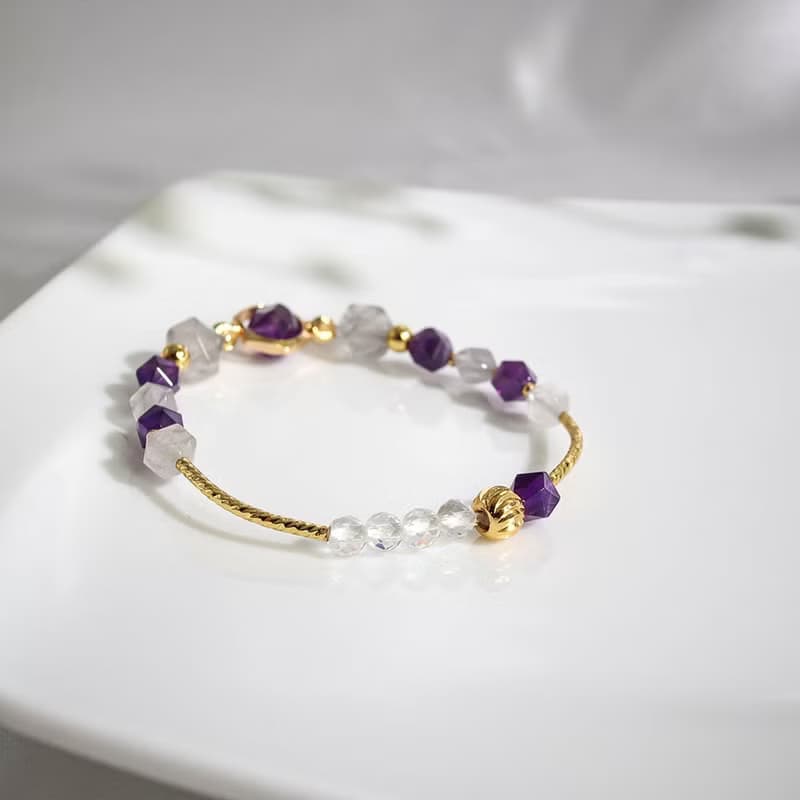 墜入星雲 | A37紫水晶雲水晶手鍊