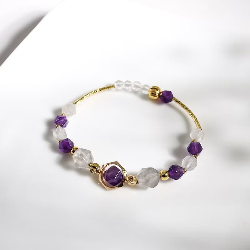 墜入星雲 | A37紫水晶雲水晶手鍊