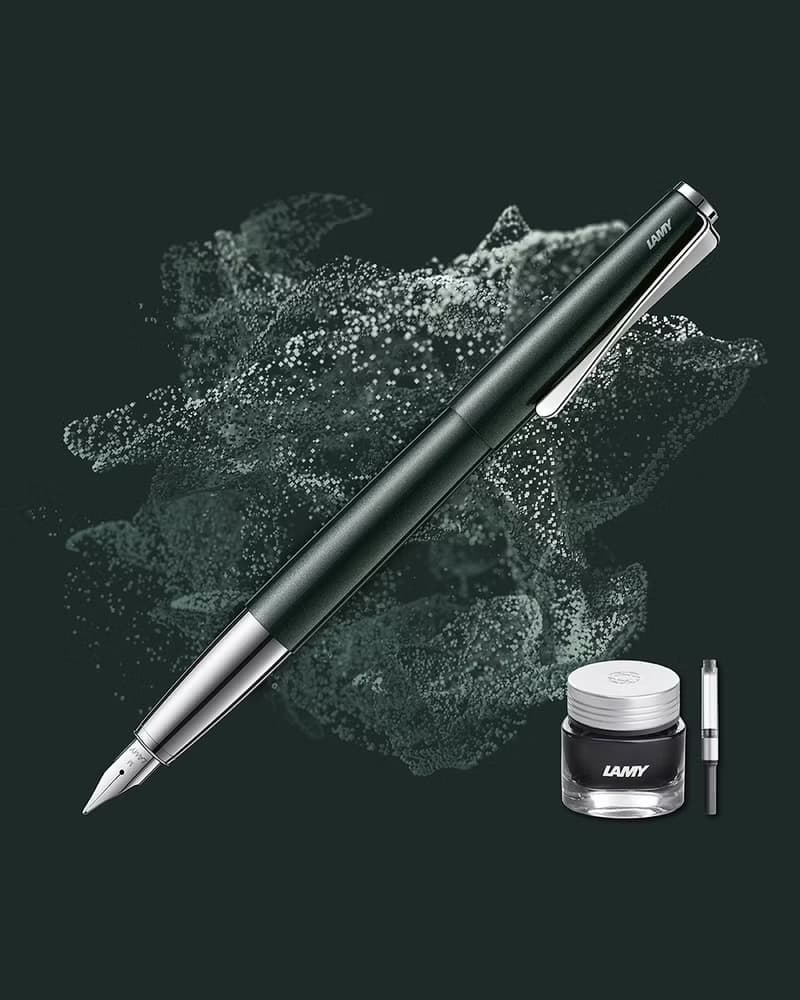 【雷雕免費刻字】LAMY 原子筆+筆袋禮盒 / studio 系列  - 黑森林