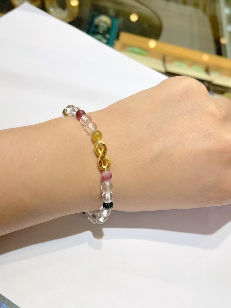 寶麗金珠寶-黃金無限如意碧璽造型手鍊