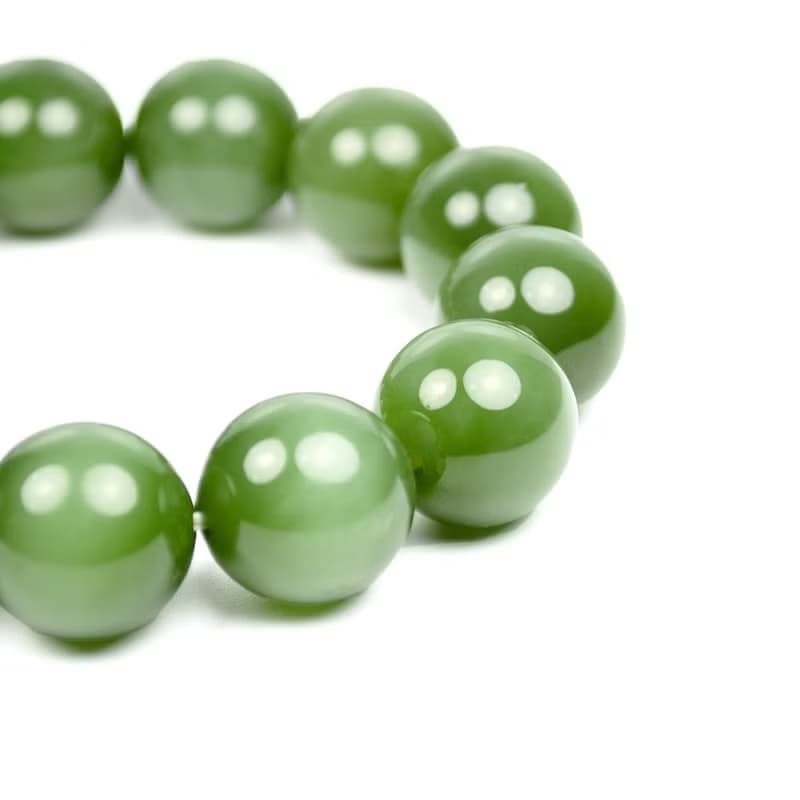 【正佳珠寶】和田碧玉手鍊 典藏級老坑種 16mm  碧玉貓眼手串