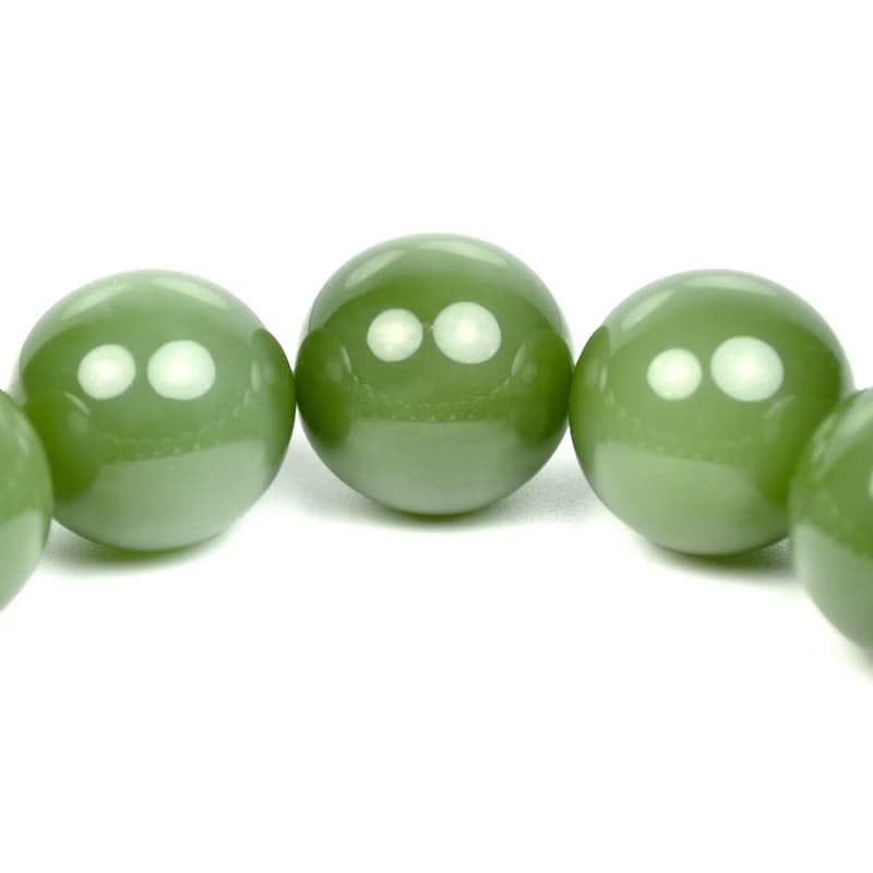 【正佳珠寶】和田碧玉手鍊 典藏級老坑種 16mm  碧玉貓眼手串