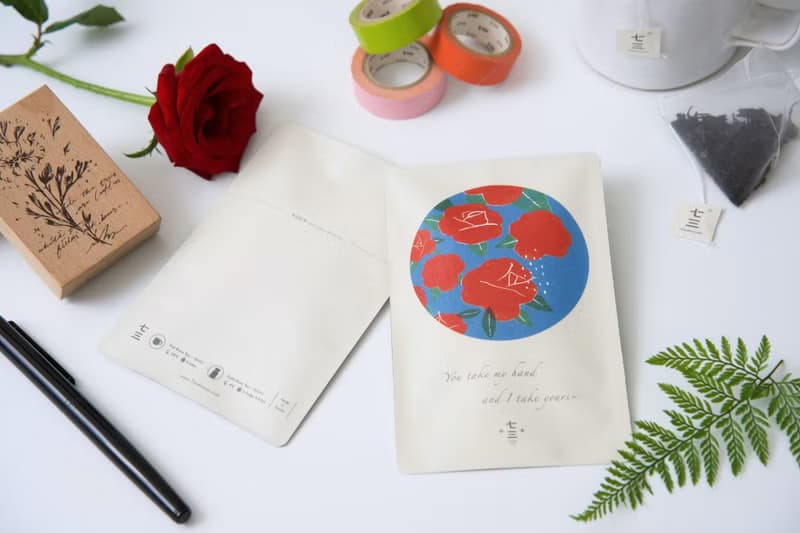 七三茶堂 茶文創丨茶包明信片－茶與花語款(四款)