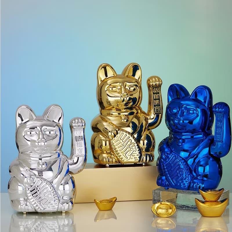 LA BOITE 特大號幸運繽紛自動招手招財貓-共3色