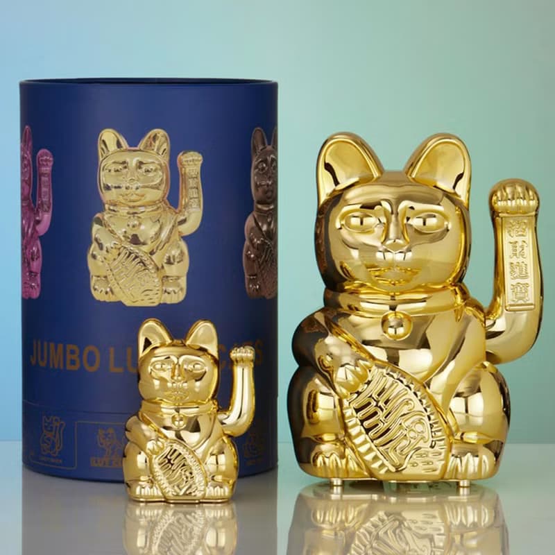 LA BOITE 特大號幸運繽紛自動招手招財貓-共3色