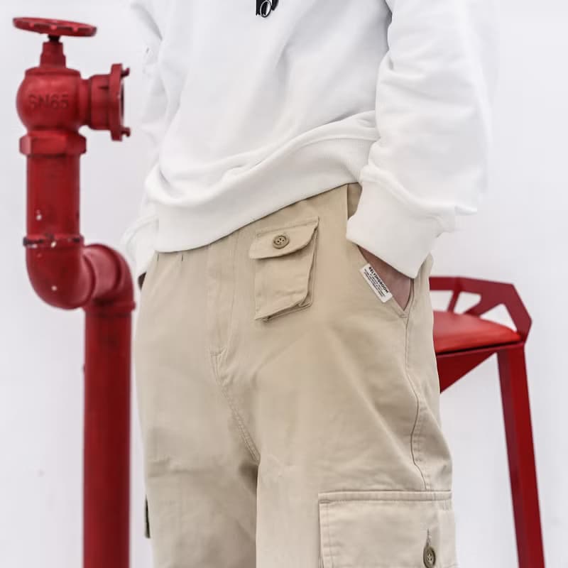 RLRM | 原創品牌 束腳風琴袋工裝褲-男女可穿-卡其色 黑色