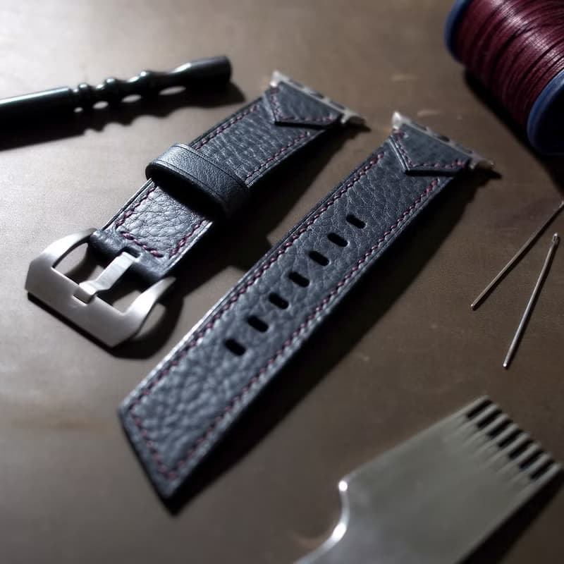 Handmade Apple Watch Black Strap (for 38 and 40mm) with Italian Leather