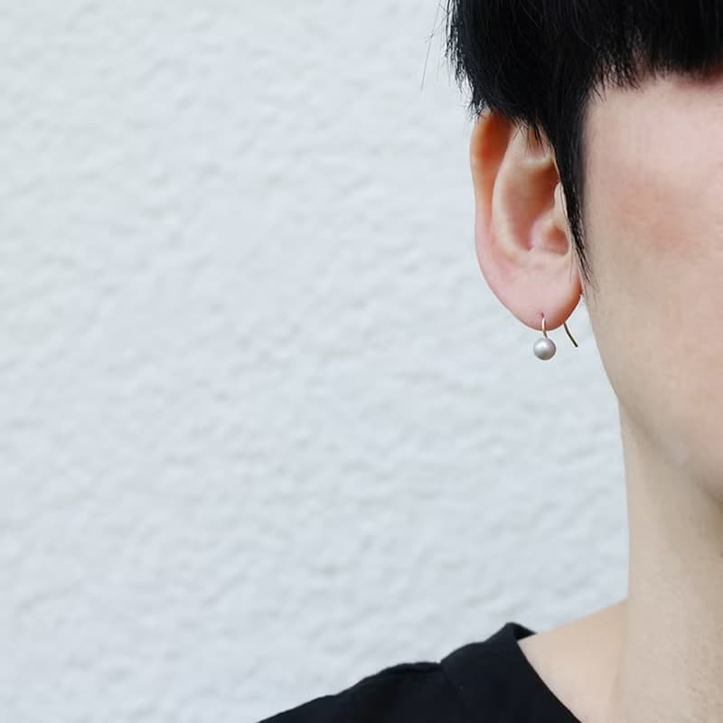 【Onpu】 淡水パールピアス( Silver )