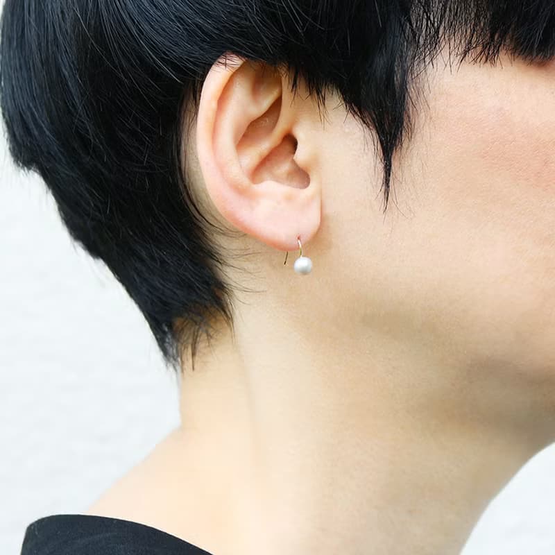 【Onpu】 淡水パールピアス( Silver )