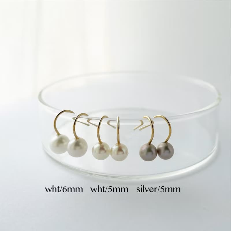 【Onpu】 淡水パールピアス( Silver )