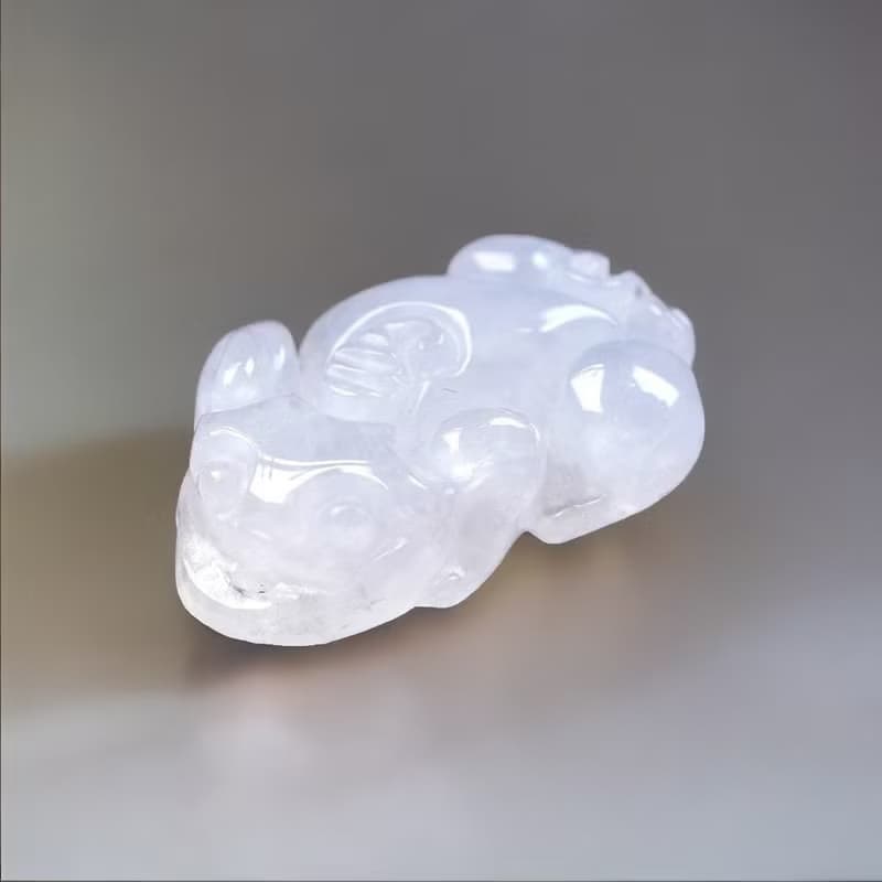 【招財神獸】冰種白翡翡翠貔貅 | 天然緬甸玉翡翠A貨 | 送禮