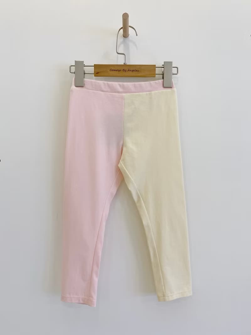 雙色拼接Legging(黃/粉)