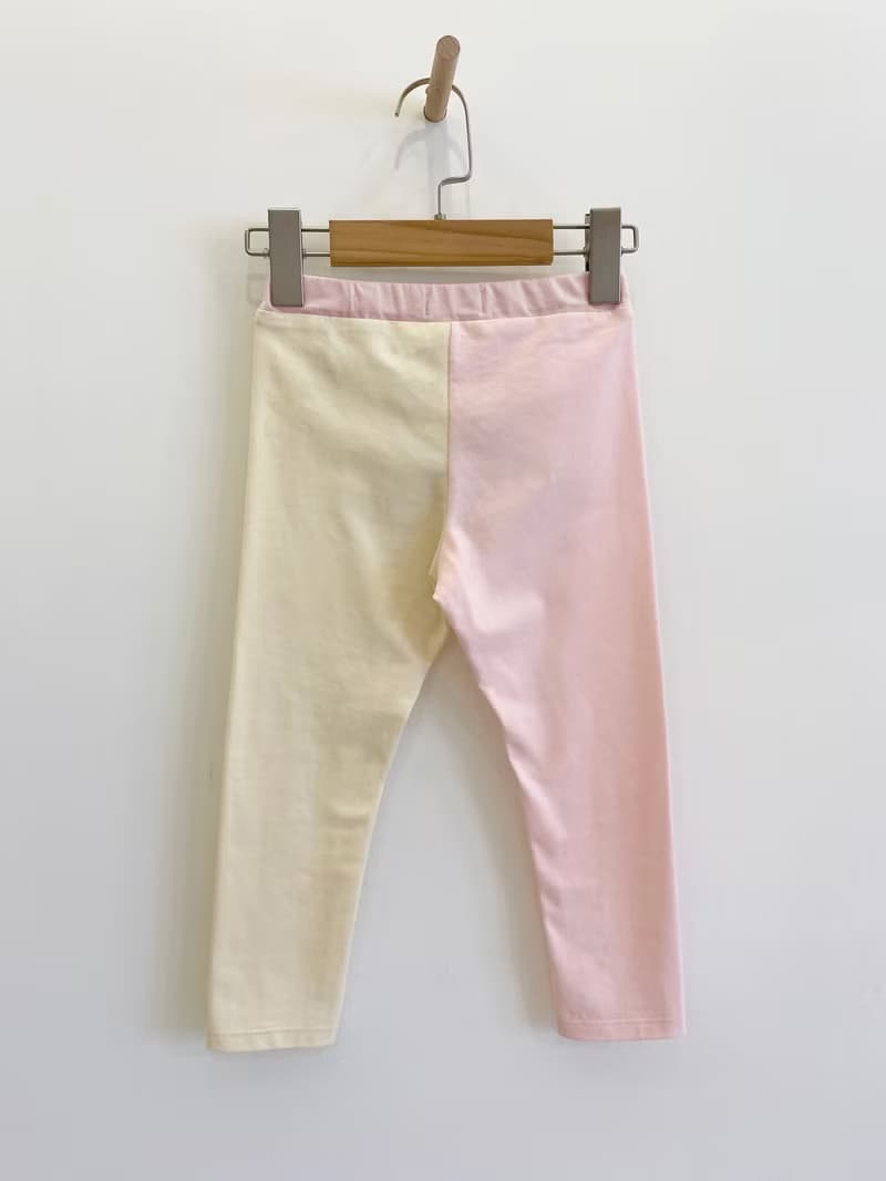 雙色拼接Legging(黃/粉)