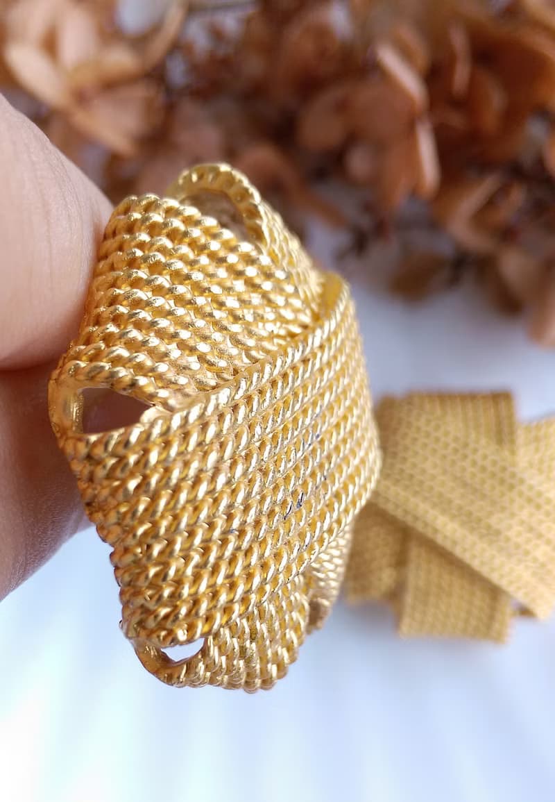 Vintage Jewelry 西洋古董飾品 金細索 大耳環  夾式耳環