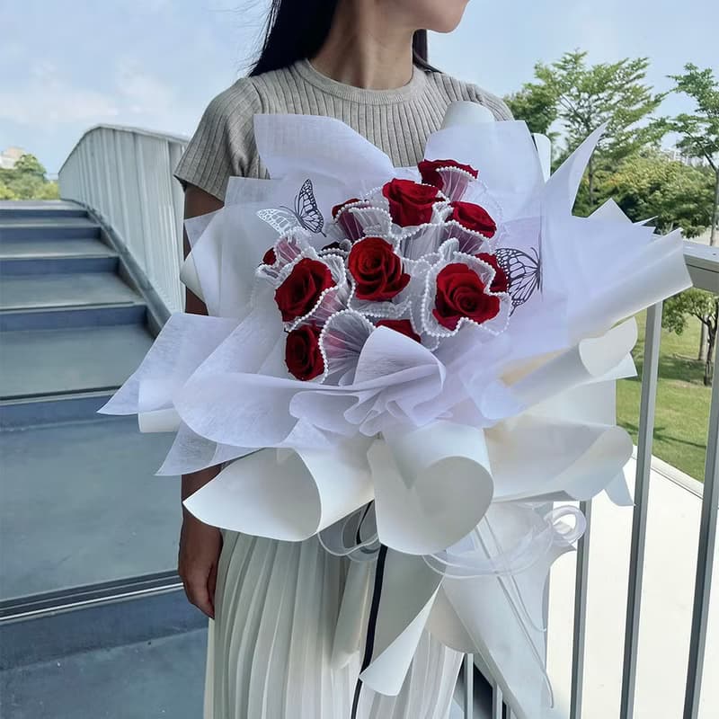 【艸弄Garden Lane Floral】公主風永生玫瑰花束(XL)/求婚花束