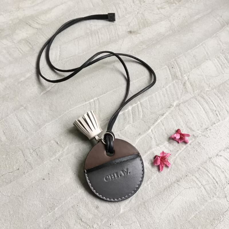 gogoro鑰匙皮套訂製 深咖+灰+白色小流蘇