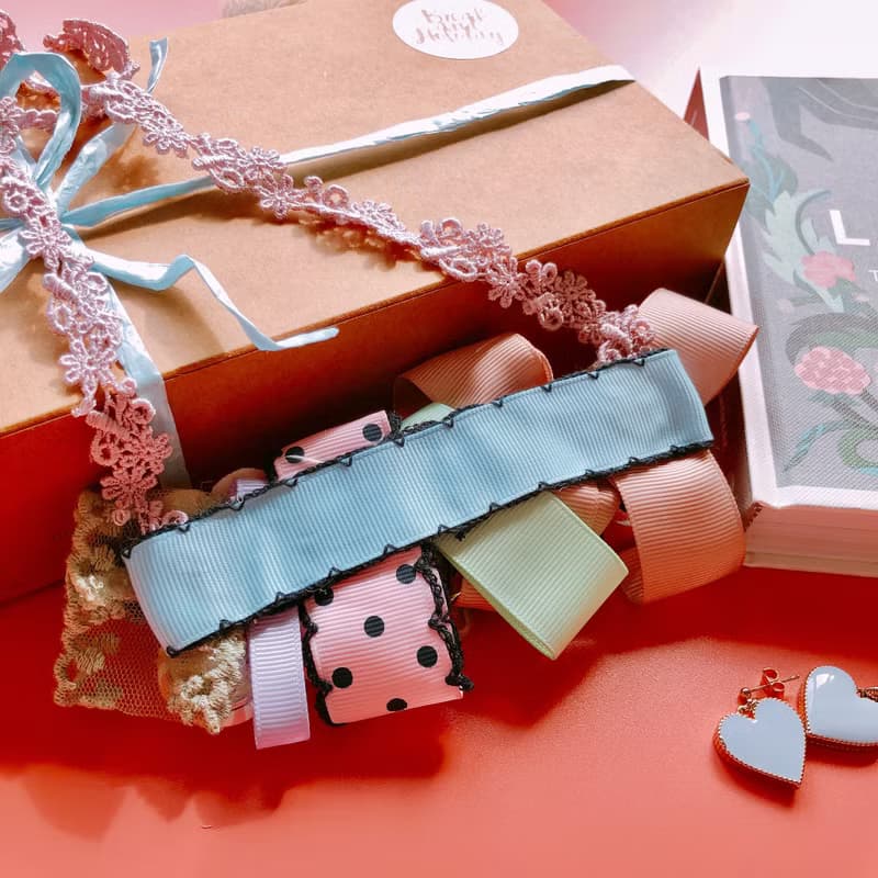 Break and Holiday 。少女森林系手工花。項鍊。紫色L