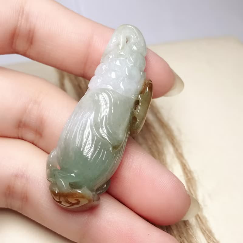 三彩翡翠雕花如意玉米| 天然緬甸玉翡翠A貨| 送禮
