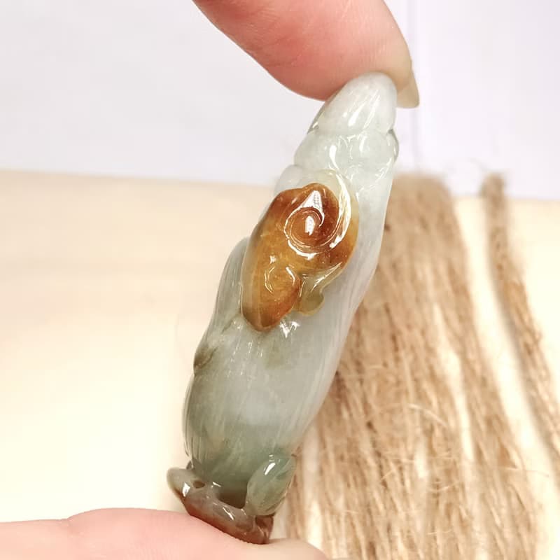 三彩翡翠雕花如意玉米| 天然緬甸玉翡翠A貨| 送禮