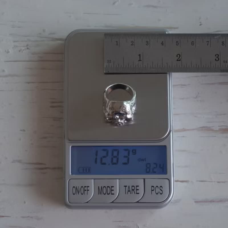 頭骨哥特環銀