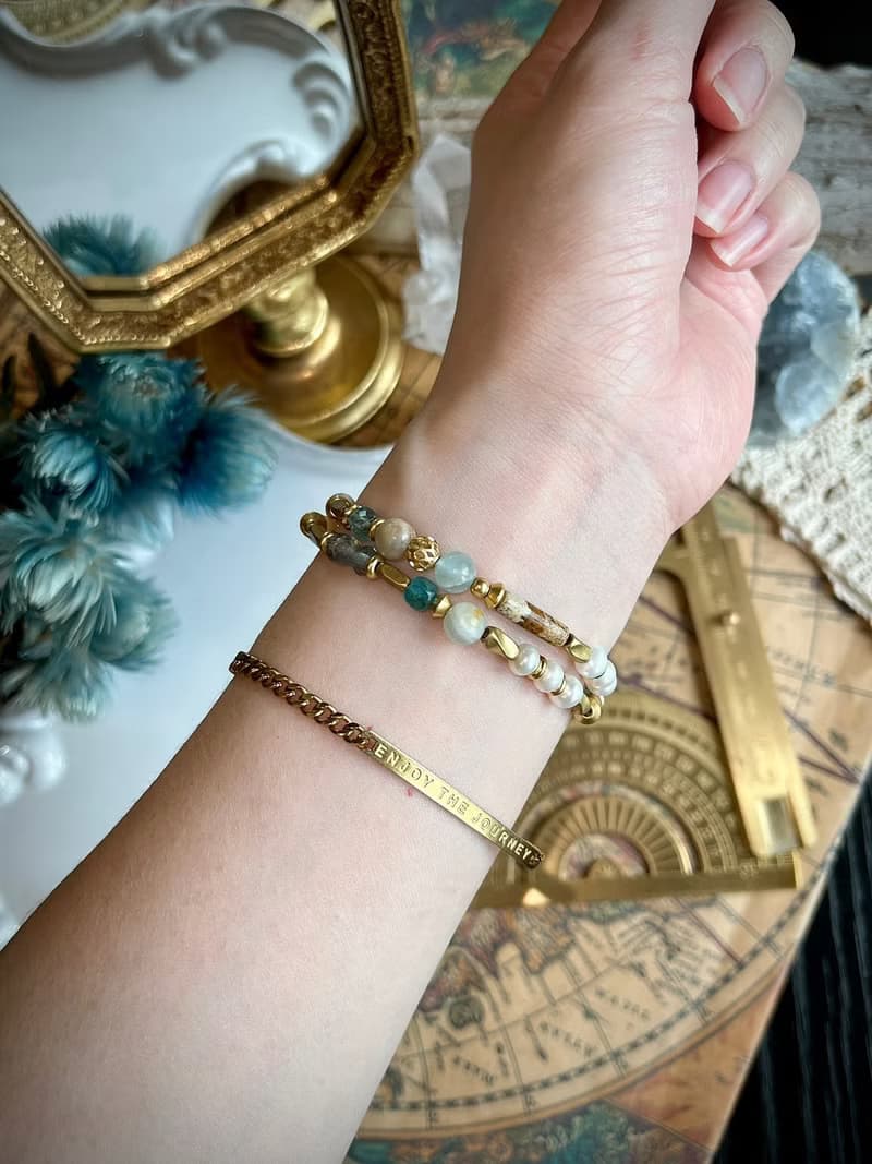 -航海時代-天然水晶手鏈/黃銅手鍊