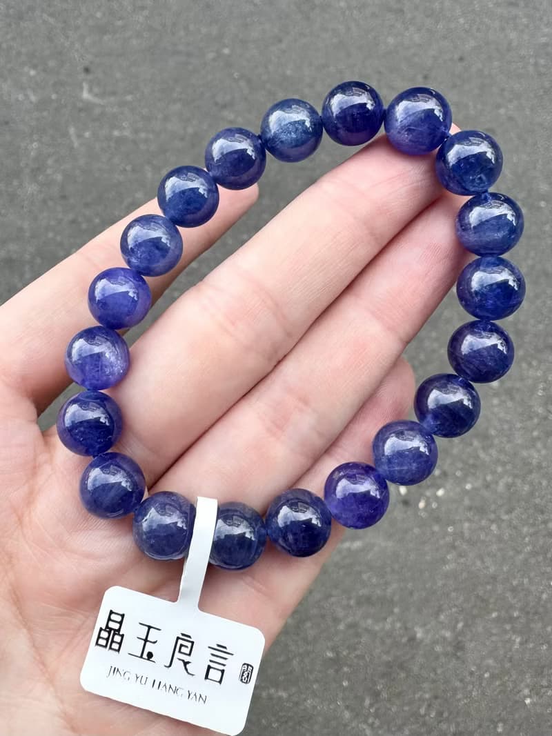 天然濃色坦桑石丹泉石10mm36.10g手珠水晶提升專注力正能量人緣
