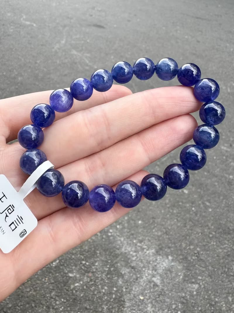 天然濃色坦桑石丹泉石10mm36.10g手珠水晶提升專注力正能量人緣