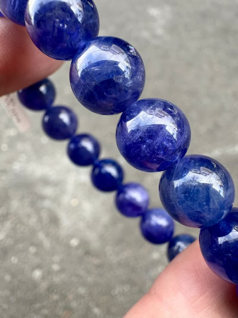 天然濃色坦桑石丹泉石10mm36.10g手珠水晶提升專注力正能量人緣