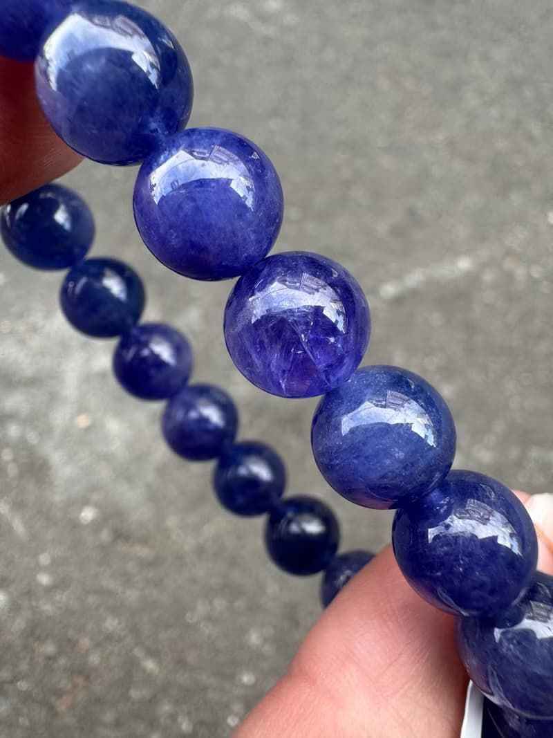 天然濃色坦桑石丹泉石10mm36.10g手珠水晶提升專注力正能量人緣