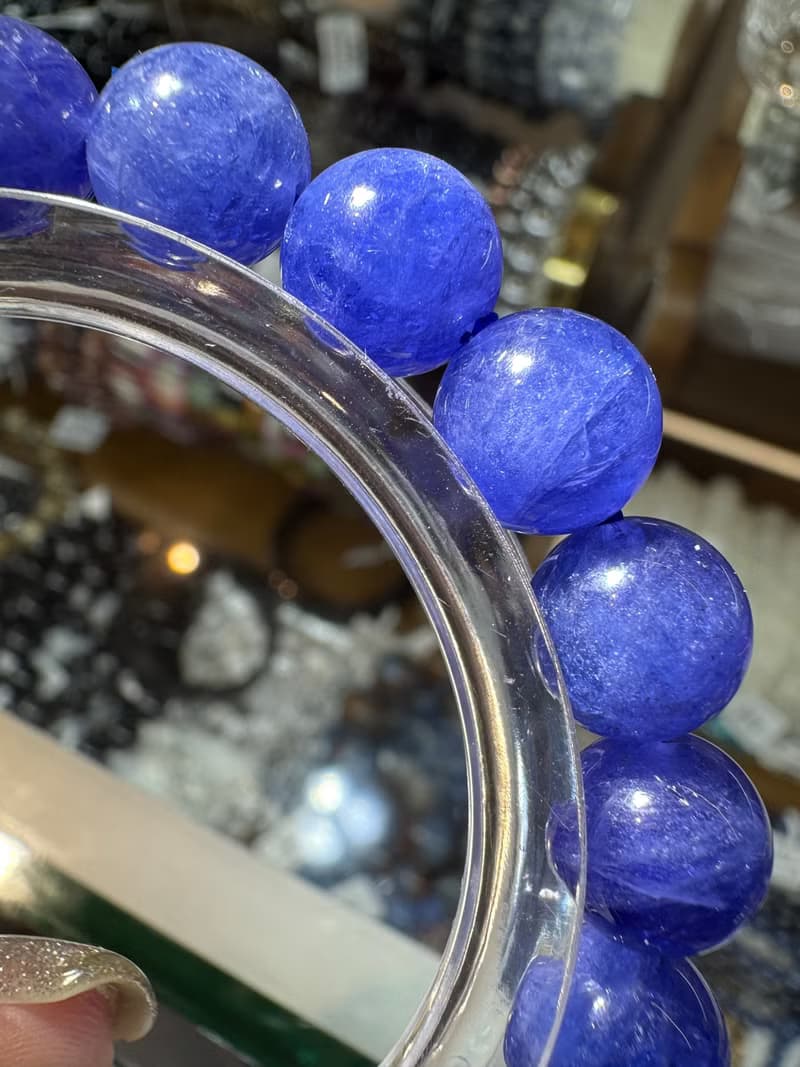 天然濃色坦桑石丹泉石10mm36.10g手珠水晶提升專注力正能量人緣