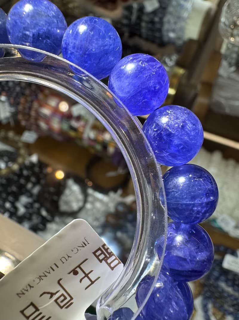 天然濃色坦桑石丹泉石10mm36.10g手珠水晶提升專注力正能量人緣